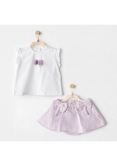 Andywawa Kız Bebek Takım 2 Parça Set Magical Butterfly Ac25575 Lila