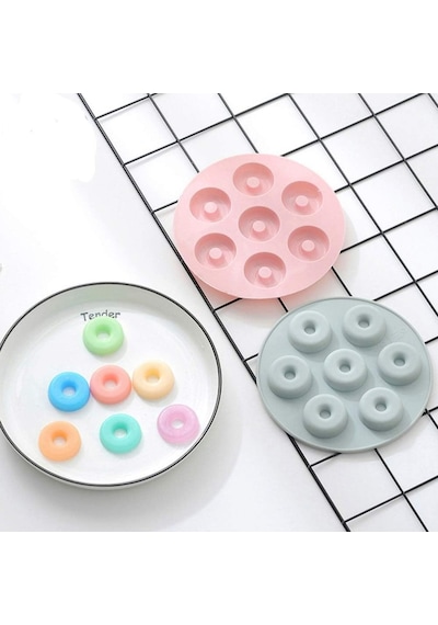 Tahtakale Toptancı Silikon Mini Donut Çikolata Ve Jelibon Kalıbı 7 Li Çok Renkli