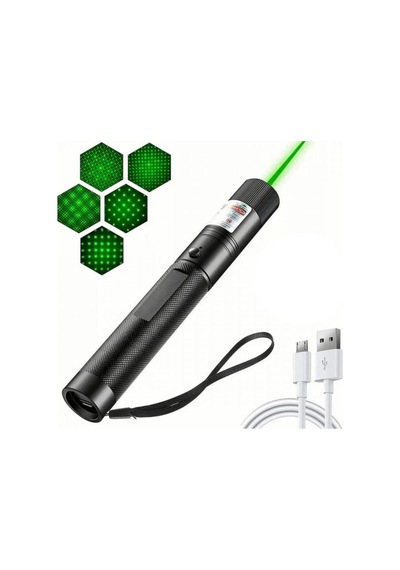Usb Şarjlı Yeşil Laser Güçlü Işın, Uzun Menzil, Anahtarlıklı Taşınabilir Lazer Kalem