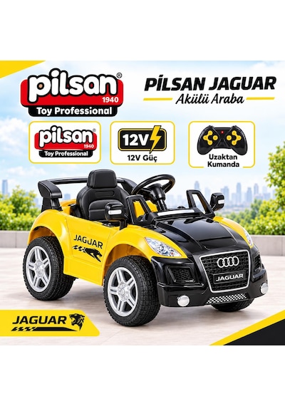Pilsan Jaguar 12v Akülü Araba Kumandalı Sarı