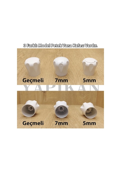 Vidalı 7 Mm - 5 Ad. Radyatör Vanası Başlığı - Geniş Tip Petek Vana Kapağı - Petek Musluk Kafası