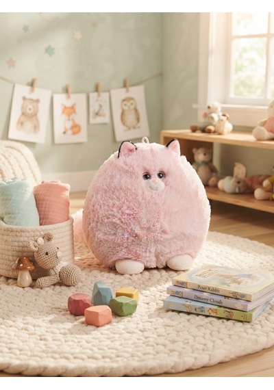 Pelul Oyuncak Obez Kedi 40 Cm Pembe