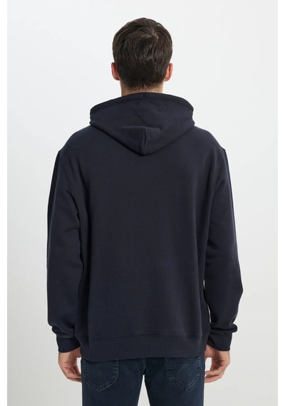 Lee Regular Fit Normal Kesim Pamuk Kapüşonlu Şardonlu Sweatshirt - L80yry Siyah