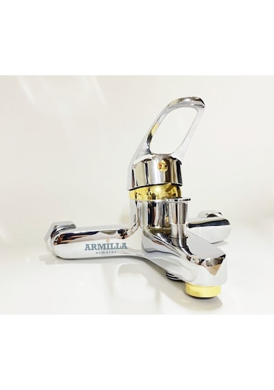 Krom Gold Banyo Duş Musluğu Bataryası Sıcak Soğuk Çift Su Girişli Diğer