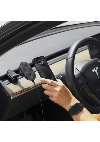 Pitaka Magez Pro 2 Magsafe Şarj Özellikli Qi2 Teknolojili Aramid Fiber Araç Telefon Tutucu Siyah