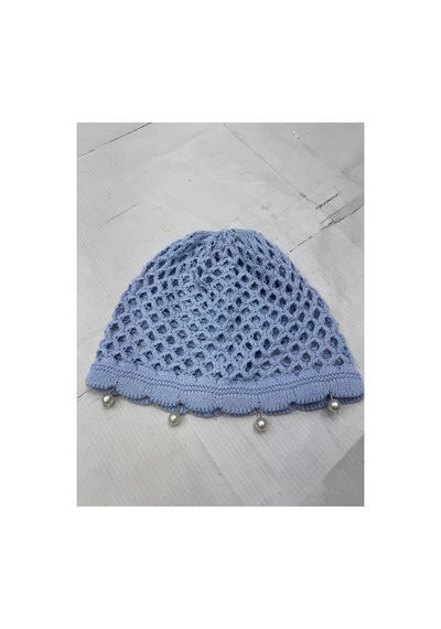 Aldaıyr File Örgü Bandana Şık Bohem Yazlık Bere Mint Mavi