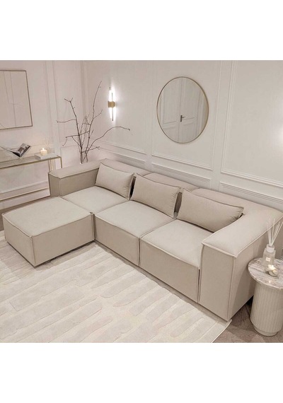 Relax Soft Köşe Takımı 4 Modül Krem Kadife Babyface 03 Krem Relax Soft Köşe Takımı 4 Modül Krem Kadife Babyface 03 Krem