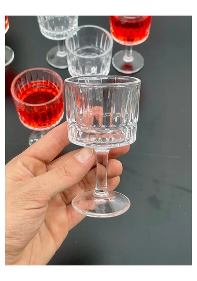 6 Kişilik Cam Ayaklı Pinterest Kahve Yanı Bardağı Bardak 50ml