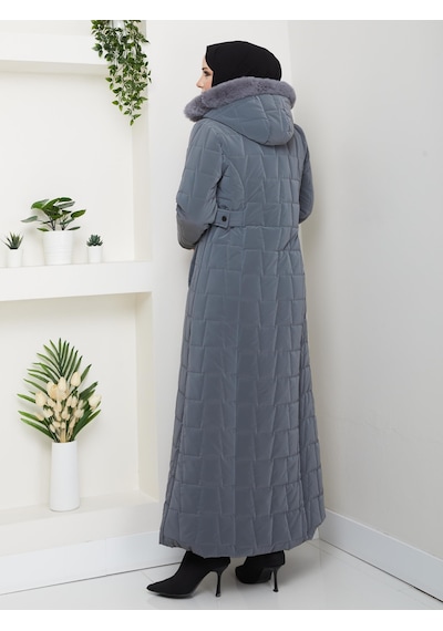 Eslemnur Nova Kumaş Şişme Mont 135cm Füme