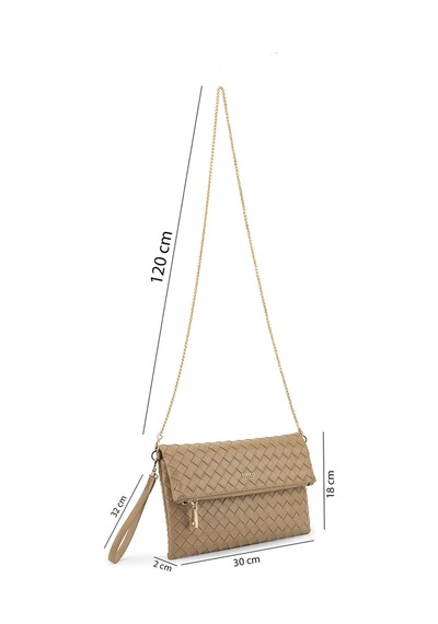 Tamer Tanca Kadın Suni Deri Vizon Clutch Çanta 921 7482-b Bn Cnt Sk26-27 Vızon Orgu