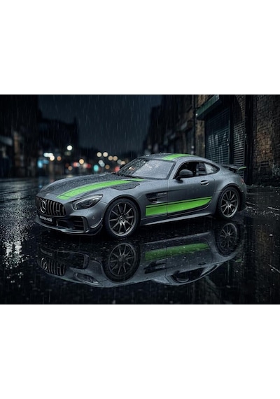 Uzaktan Kumandalı Işıklı Şarjlı 2.4ghz Mercedes-benz Amg Gt R Pro 1:12 Ölçekli Dev Oyuncak Araba Gri