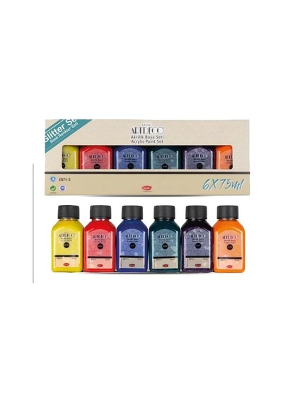 Artdeco Akrilik Boya 6x75 Ml Set Simli Renkler Akrilik Boya