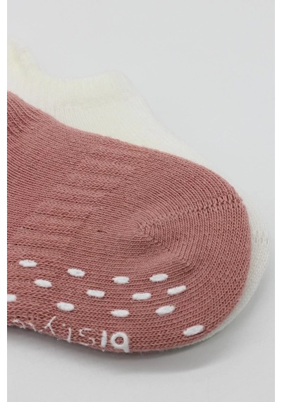 2'li Sneakers Kaymaz Colours Penye Çorap Bs20104 Ekru Pudra Renkli Çok Renkli