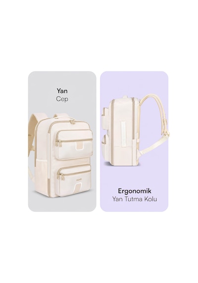Mack Mce-1216 16 Explor Lite 23 Litre Eco Seyahat Sırt Çantası Latte Siyah