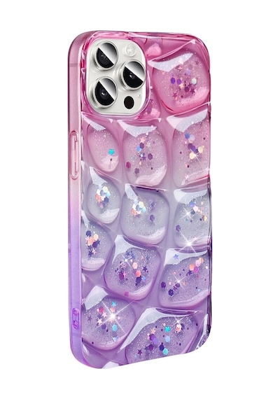 Apple Uyumlu iPhone 15 Pro Kılıf Simli 3d Desenli Zore Hacar Kapak