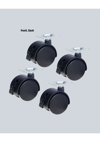 4 Lü Kilitli Tekerlek Ayak 4 Cm Sessiz Ve Dayanıklı Renkli