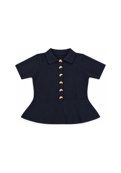 Verymoda Düğmeli Peplüm Ttiko Bluz K-234 Lacivert