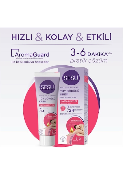 Sesu Tüy Dökücü Krem Hassas Cilt 40 Ml X 6 Adet