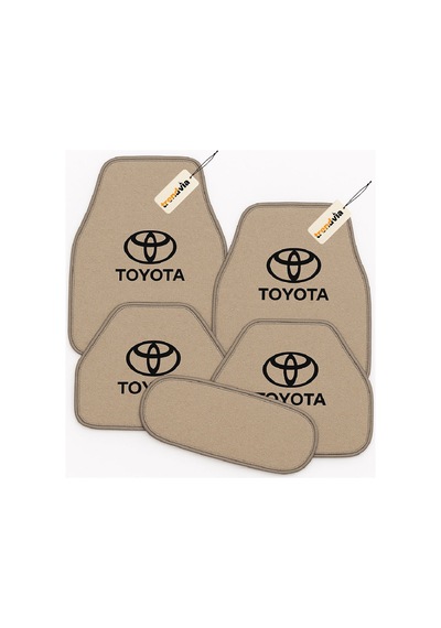 Toyota Logolu Bej Oto Halı Paspas Seti 5 Parça Araca Özel Şık Ve Dayanıklı Zemin Koruma