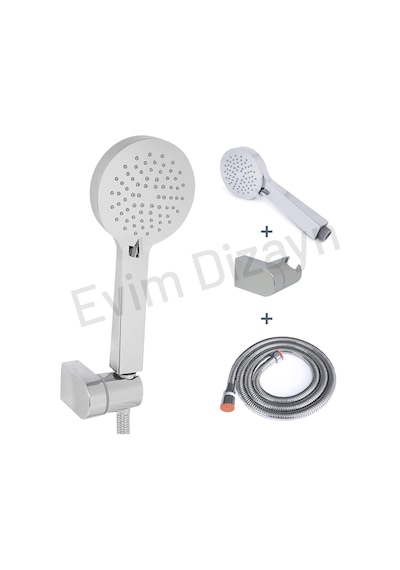 Aqua Bagno Smıle El Duşu Seti -3 Parça -150 Cm Spiral Hortum Krom