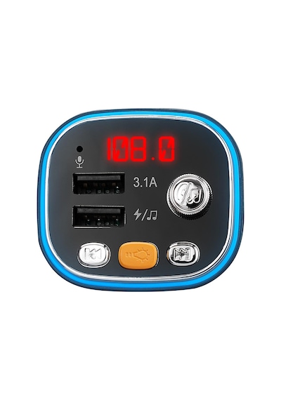 S-Link Sl-Bt306 Çift Usb 5V 3.1A Rainbow Işıklı Led Ekran Tf Kart Fm Transmitter