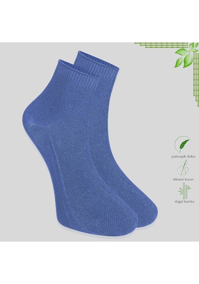 Kral Socks Erkek Patik Lacose - Kabartma Desenli 5 Adet Bambu Dikişsiz Siyah