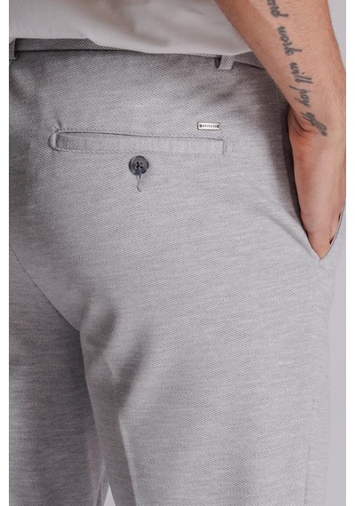Erkek Yandan Cepli Beli Lastikli Slim Fit Chino Pantolon Gri Gri