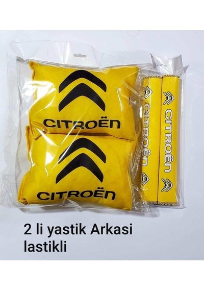 Cıtroen Oto Boyun Yastık Minder - Araç - 2 Adet Yastık Kemer (546902331)
