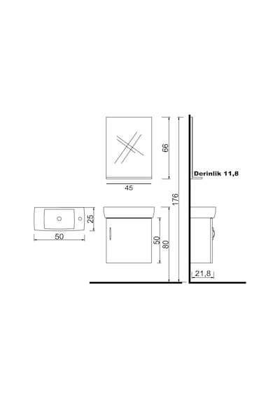 Denko Minica 50 Cm Mdf Beyaz Banyo Dolabı Takımı Beyaz Denko Minica 50 Cm Mdf Beyaz Banyo Dolabı Takımı Beyaz