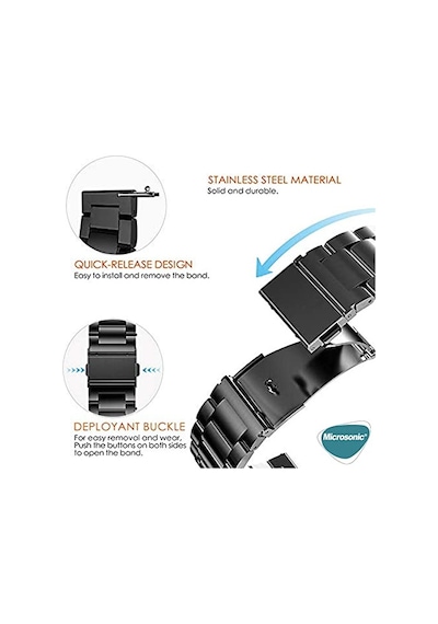 Garmin Vivoactive 5 Metal Stainless Steel Kordon Garmin Vivoactive 5 İle Uyumlu Kordon, Akıllı Saat Kayışı
