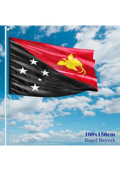 Papua Yeni Gine Bayrağı - 100x150 Cm 1 Metre X 1,5 Metre - Raşel Kumaş 1
