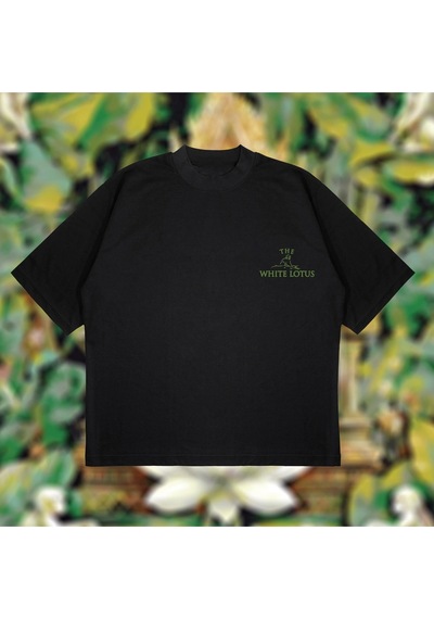 Startmore The White Lotus Oversize Unisex Pamuklu Nefes Alan Kalın Kumaşlı Siyah