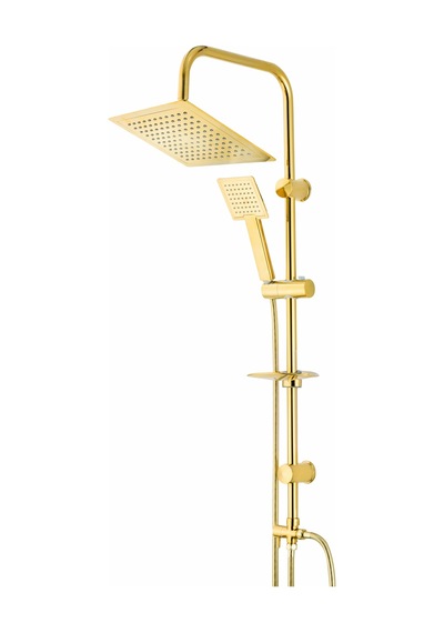 Kare Gold Duş Seti A Altın