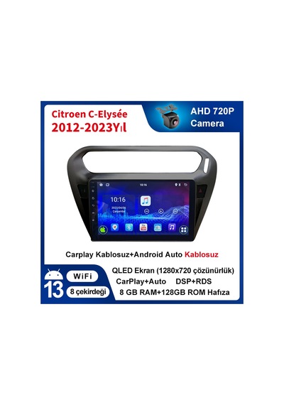Citroen-c-elysée-2012-2023yıl Carplay 9inç 8/128gb Multimedya