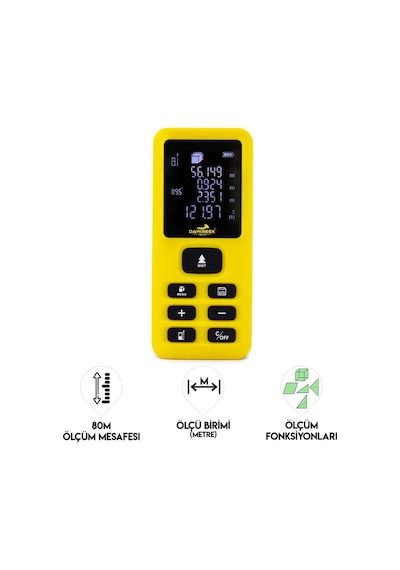 Dawreek Mesafe Ölçer E40 Yellow 80 Metre Dijital El Tipi Mesafe Ölçüm Cihazı