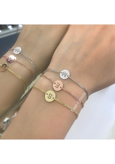 Gümüş Tek Harf Bileklik Sh76e23 Rose