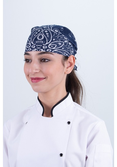 Chef Bone Kep Aşçı Şef Şapkası Şal Desen Bandana Çok Renkli