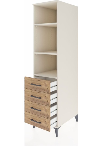 Kronos Dolap 3 Raflı 4 Çekmeceli 44x59x182 Aytaşı-çam Aytaşı
