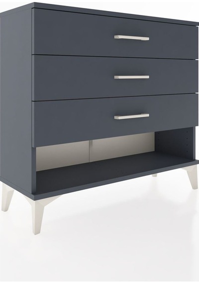 Arges Şifonyer 3 Çekmeceli 88x30x80 Antrasit-antrasit Antrasit