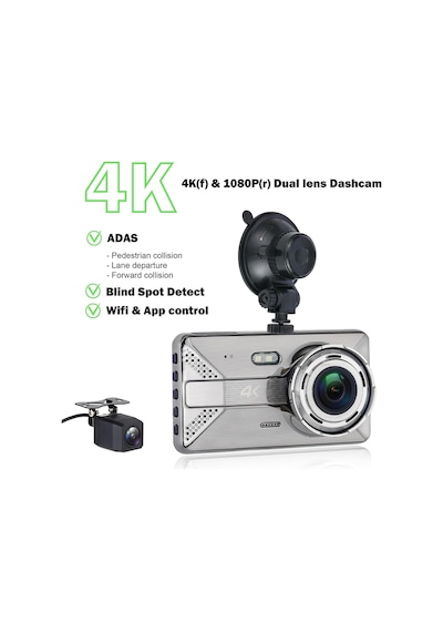 4k Dash Araç İçi Çift Kameralı Video Kaydedici