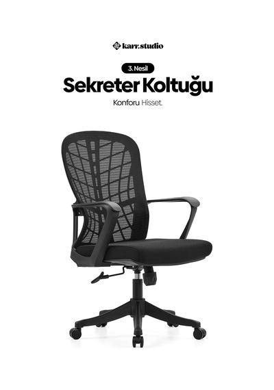 Tiran 3. Nesil Sekreter Koltuğu - Siyah Tiran 3. Nesil Sekreter Koltuğu - Siyah