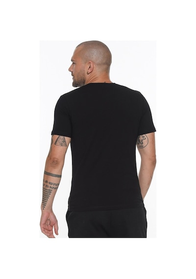 T8569 Dewberry Bisiklet Yaka Erkek T-shırt-siyah Siyah