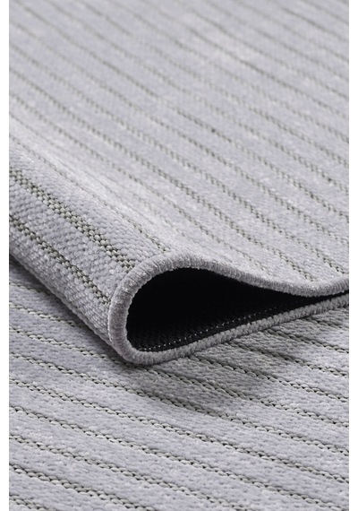 Paradis Açık Gri Fitilli Desen Şönil Kilim Makinede Yıkanabilir Kaymaz Taban Halı Yolluk A.gri