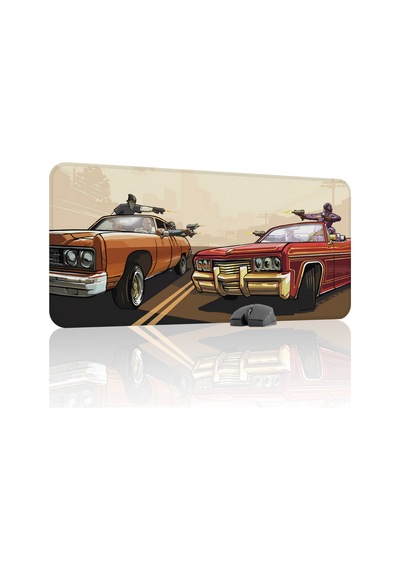 Gta San Andreas Kaymaz Dikişli Kauçuk Oyuncu Mousepad V1 - 90x40 Xxl Gaming Mouse Pad Fare Altlığı
