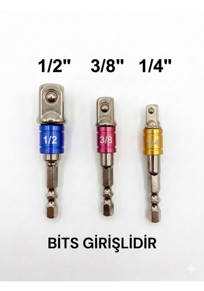 1/2 & 3/8 & 1/4 Lokma Bits Mandren Lokma Tutucu