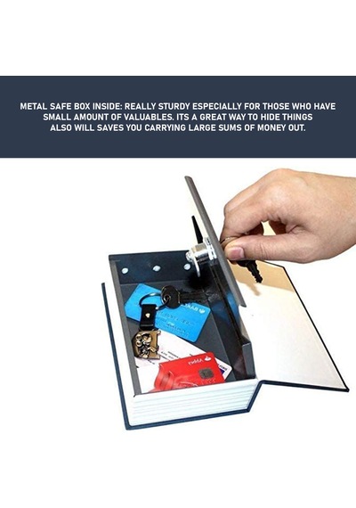 Kitap Şeklinde Mavi Büyük Boy Gizli Güvenlik Kitap Görünümlü Haz