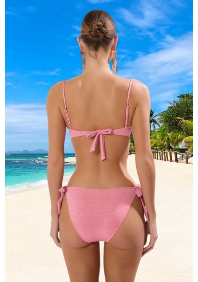 Ersefa Tasarım Bikini Takımı Şık Detaylı Esnek Kumaş Premium Kalite Hızl Pembe