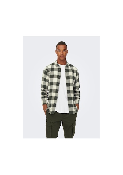 Only & Sons Onsgudmund Ls Checked Shirt Noos Erkek Yeşil Uk Gömlek - 22007112 haki