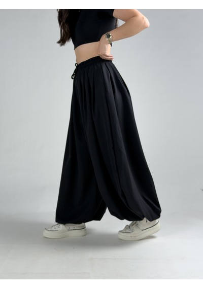 Cocopelli Süper Oversize Siyah Kadın Jogger Pantolon Coc3224