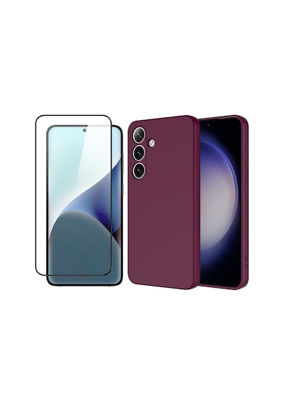 Vendas Samsung Galaxy Uyumlu  S26 Plus Kılıf Vendas Mara Lansman Kapak + Cam Ekran Koruyucu Mor